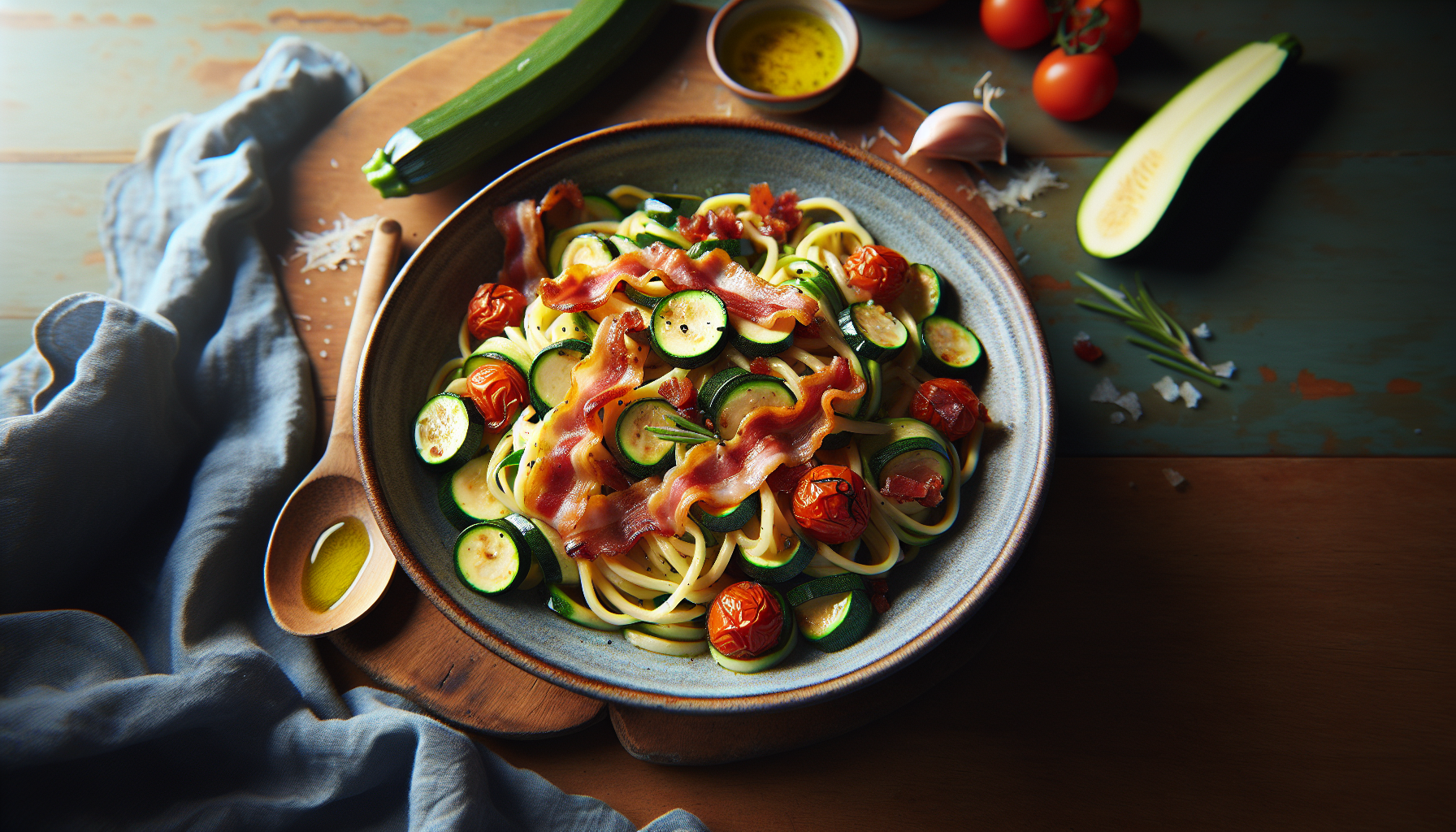 pasta pancetta e zucchine